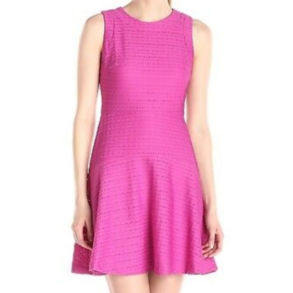 Donna Morgan Fuscia Fit and Flare Dress
